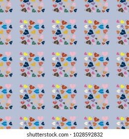 New color seamless pattern with cartoon camping tent.