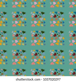 New color seamless pattern with cartoon camping tent.