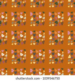 New color seamless pattern with cartoon camping tent.