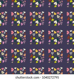 New color seamless pattern with cartoon camping tent.