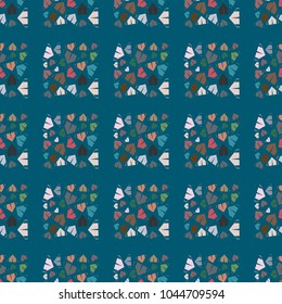 New color seamless pattern with cartoon camping tent.