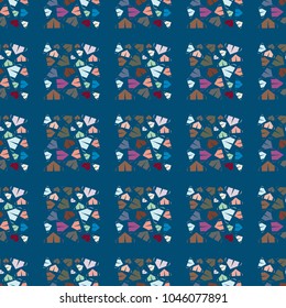 New color seamless pattern with cartoon camping tent.