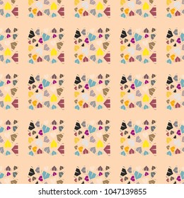 New color seamless pattern with cartoon camping tent.