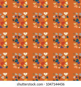 New color seamless pattern with cartoon camping tent.