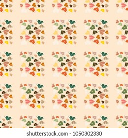 New color seamless pattern with cartoon camping tent.