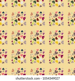 New color seamless pattern with cartoon camping tent.