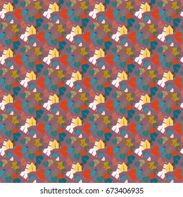 New color seamless pattern with cartoon camping tent.