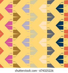 New color seamless pattern with cartoon camping tent.