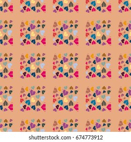 New color seamless pattern with cartoon camping tent.