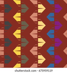 New color seamless pattern with cartoon camping tent.