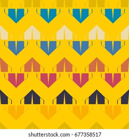 New color seamless pattern with cartoon camping tent.