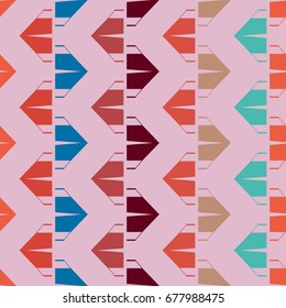 New color seamless pattern with cartoon camping tent.