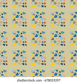 New color seamless pattern with cartoon camping tent.