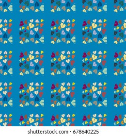 New color seamless pattern with cartoon camping tent.