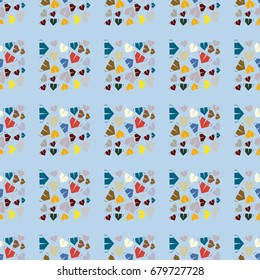 New color seamless pattern with cartoon camping tent.