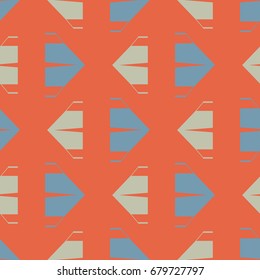 New color seamless pattern with cartoon camping tent.
