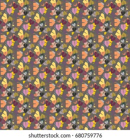 New color seamless pattern with cartoon camping tent.