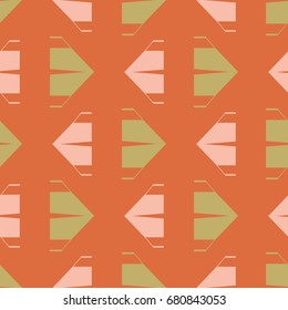 New color seamless pattern with cartoon camping tent.