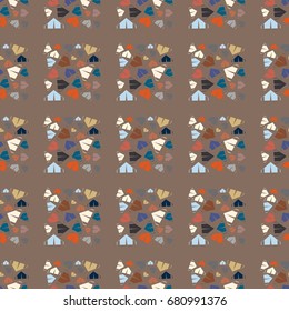 New color seamless pattern with cartoon camping tent.