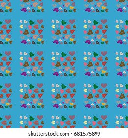New color seamless pattern with cartoon camping tent.