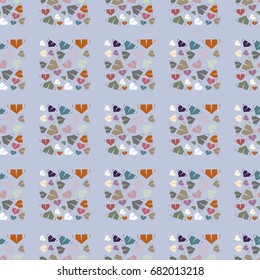New color seamless pattern with cartoon camping tent.