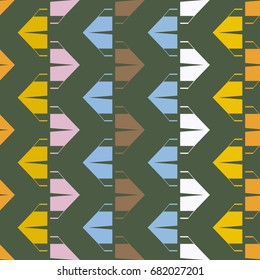 New color seamless pattern with cartoon camping tent.