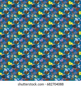 New color seamless pattern with cartoon camping tent.