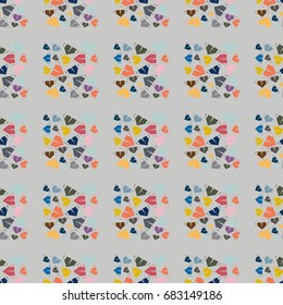 New color seamless pattern with cartoon camping tent.