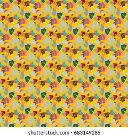 New color seamless pattern with cartoon camping tent.