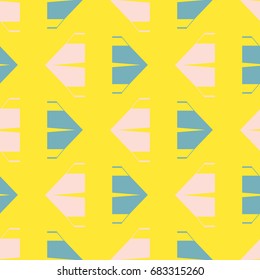 New color seamless pattern with cartoon camping tent.