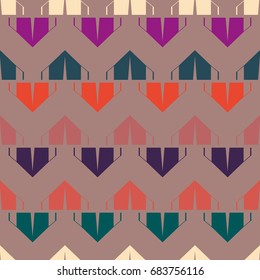 New color seamless pattern with cartoon camping tent.