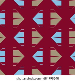 New color seamless pattern with cartoon camping tent.