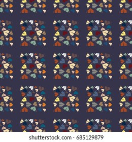 New color seamless pattern with cartoon camping tent.