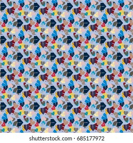 New color seamless pattern with cartoon camping tent.