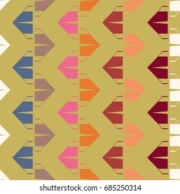 New color seamless pattern with cartoon camping tent.