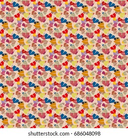New color seamless pattern with cartoon camping tent.