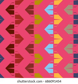 New color seamless pattern with cartoon camping tent.