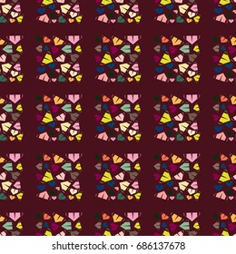 New color seamless pattern with cartoon camping tent.