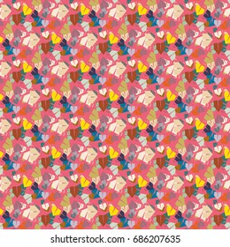 New color seamless pattern with cartoon camping tent.