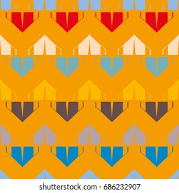 New color seamless pattern with cartoon camping tent.