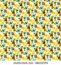 New color seamless pattern with cartoon camping tent.
