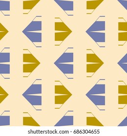 New color seamless pattern with cartoon camping tent.