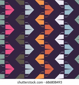 New color seamless pattern with cartoon camping tent.