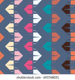 New color seamless pattern with cartoon camping tent.