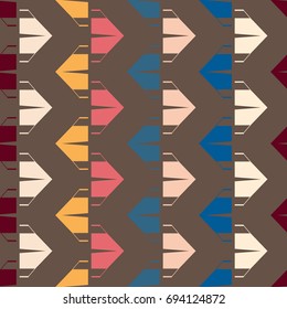 New color seamless pattern with cartoon camping tent.