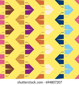 New color seamless pattern with cartoon camping tent.
