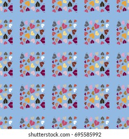 New color seamless pattern with cartoon camping tent.