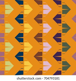 New color seamless pattern with cartoon camping tent.