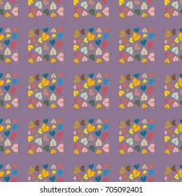 New color seamless pattern with cartoon camping tent.