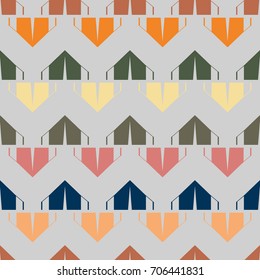 New color seamless pattern with cartoon camping tent.
